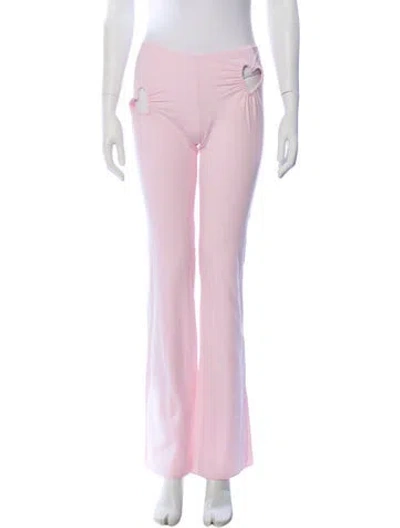 Pre-owned Skims Faux Leather Wide Leg Pants In Pink