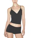 Skims Fe Picot Cami & Boyshorts Set In Black