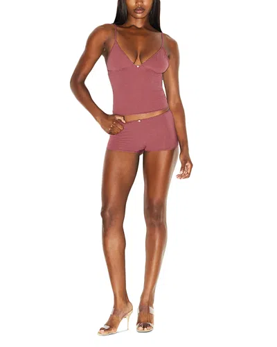 Skims Fe Picot Cami & Boyshorts Set In Pink