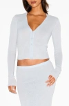 Skims Featherweight Cashmere Cardigan In White