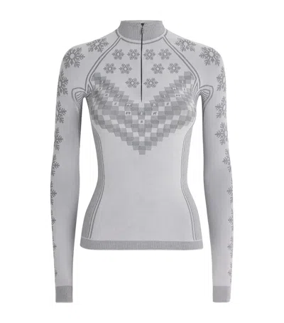 Skims First Layers Half-zip Top In Gray