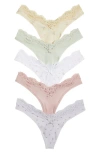 Skims Fits Everybody 5-pack Dipped Thongs In Bouquet Multi