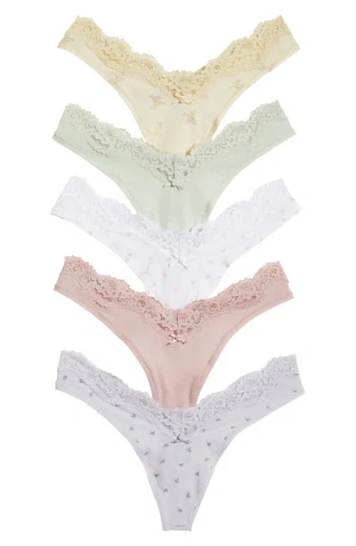 Skims Fits Everybody 5-pack Dipped Thongs In Bouquet Multi