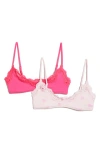 Skims Fits Everybody Assorted 2-pack Lace Bralettes In Flamingo And Heart Breaker