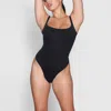 Skims Fits Everybody Square Neck Bodysuit In Black