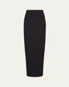 Skims Soft Lounge Elasticated-waist Stretch-woven Maxi Skirt In Onyx