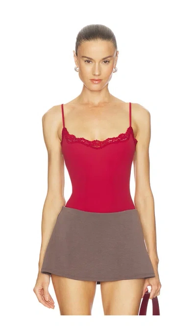 Skims Fits Everybody Cami Bodysuit In Red