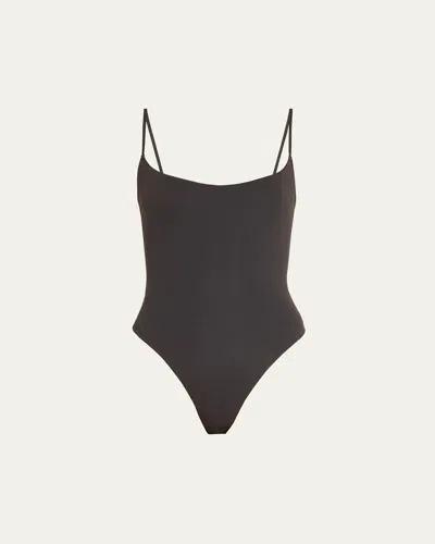 Skims Fits Everybody Cami Thong Bodysuit In Black