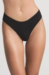 Skims Fits Everybody Mid-rise Stretch-jersey Briefs In Onyx