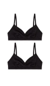 Skims Fits Everybody Crossover Bralette 2 Pack In Black