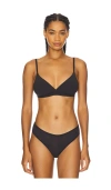 Skims Womens Onyx Fits Everybody Unlined Stretch-woven Bra In Black