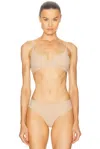 Skims Fits Everybody Crossover Bralette In Gold