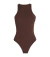 Skims Brown Fits Everybody High Neck Bodysuit In Brown
