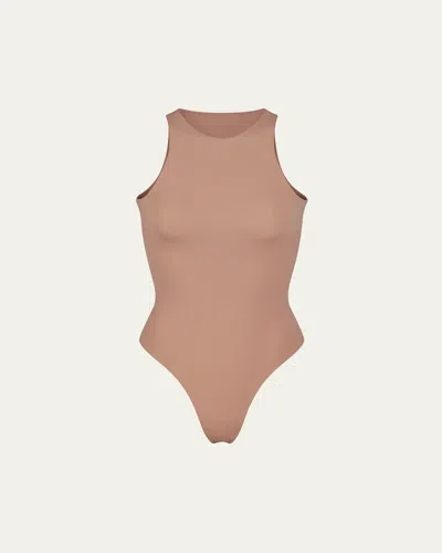 SKIMS FITS EVERYBODY HIGH-NECK THONG BODYSUIT