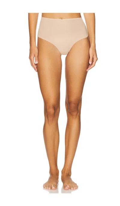 Skims Fits Everybody High Waisted Thong In Brown