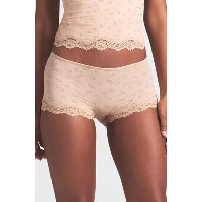 Skims Fits Everybody Lace Boy Short In White