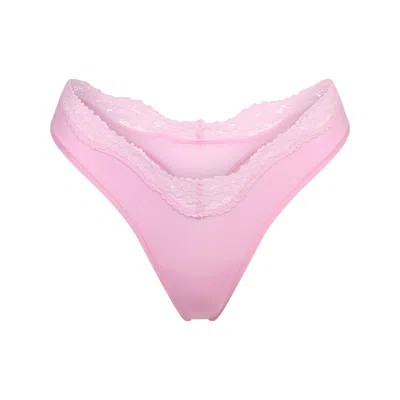 Skims Fits Everybody Lace In Bubble Gum Tonal