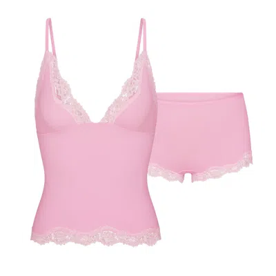 Skims Fits Everybody Lace In Bubble Gum Tonal