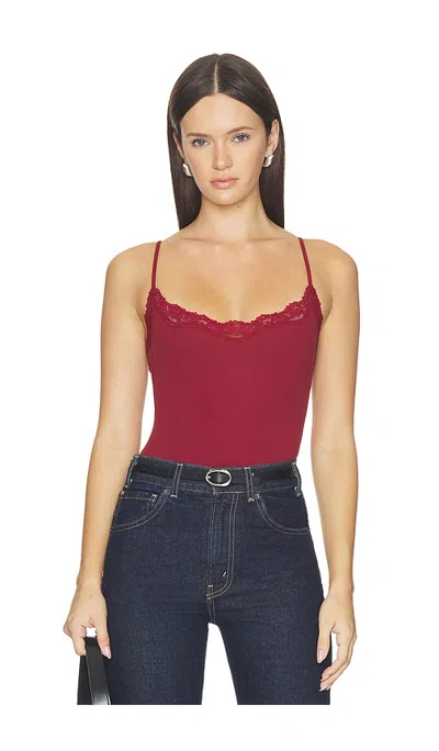 Skims Fits Everybody Lace Cami Bodysuit In Merlot