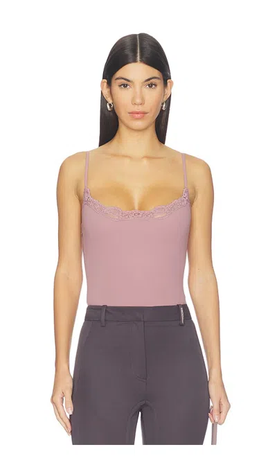 Skims Fits Everybody Lace Cami Bodysuit In Purple