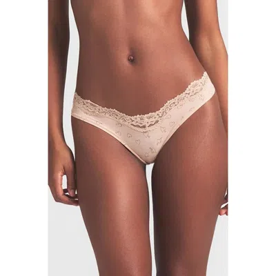 Skims Fits Everybody Lace Dipped Thong In White