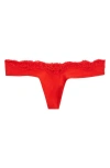 Skims Fits Everybody Lace Dipped Thong In Cayenne