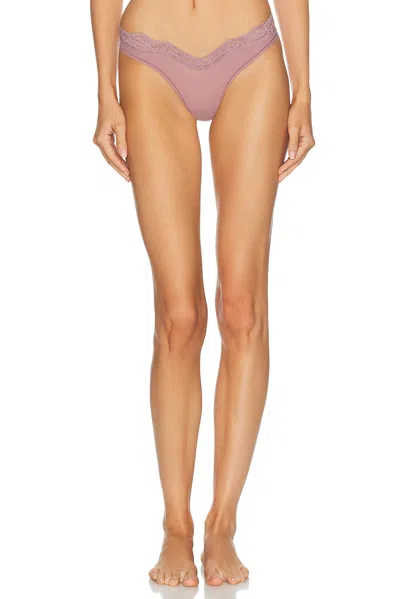 Skims Fits Everybody Lace Dipped Thong In Burgundy