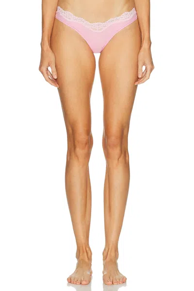 Skims Fits Everybody Lace Dipped Thong In Pink