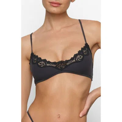 Skims Fits Everybody Lace Scoop Bralette In Onyx