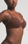 Skims Fits Everybody Lace T-shirt Bra In Cocoa