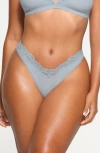 Skims Fits Everybody Lace Thong In Denim