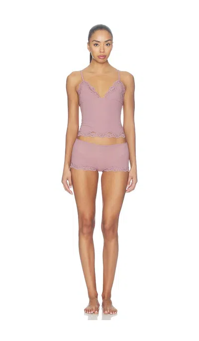 Skims Fits Everybody Lace Triangle Cami & Boyshort Set In Pink