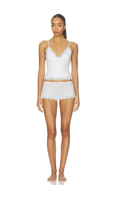 Skims Fits Everybody Lace Triangle Cami & Boyshort Set In White