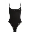 Skims Fits Everybody Lace-trim Bodysuit In Black