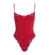Skims Fits Everybody Lace Cami Thong Bodysuit In Red
