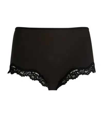 Skims Fits Everybody Lace-trim Boyshort Briefs In Black