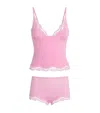 Skims Fits Everybody Lace-trim Cami And Shorts Set In Pink