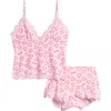 Skims Fits Everybody Lace Trim Crop Camisole & Shorts Pajamas In Pink