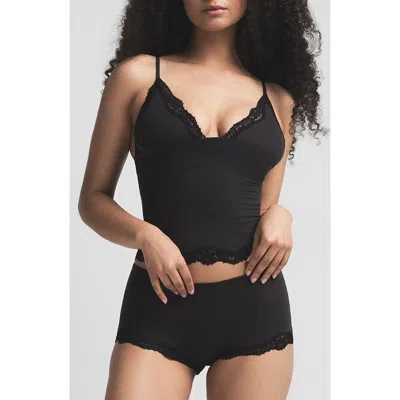 Skims Fits Everybody Lace Camisole & Boyshorts Set In Black