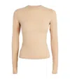 Skims Womens Clay Fits Everybody Stretch-jersey T-shirt In Brown