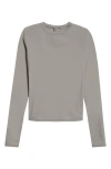 Skims Fits Everybody Long Sleeve T-shirt In Smoke