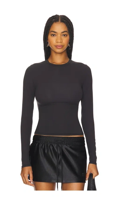Skims Fits Everybody Long Sleeve T-shirt In Onyx