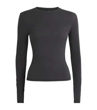 Skims Fits Everybody Long-sleeve T-shirt In Brown