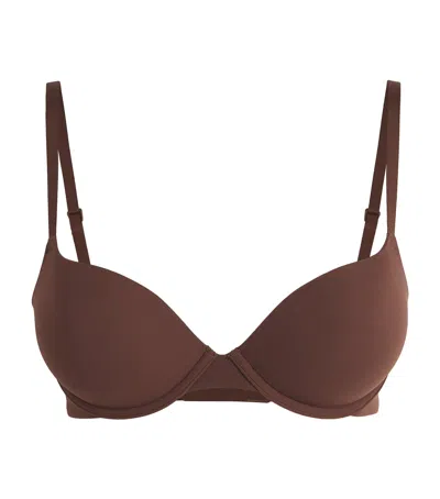 Skims Fits Everybody Push-up Demi Bra In Brown