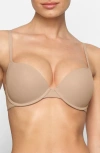Skims Fits Everybody Underwire Push-up Demi Bra In Beige