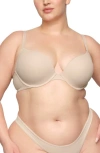 Skims Fits Everybody Underwire Push-up Demi Bra In Sand