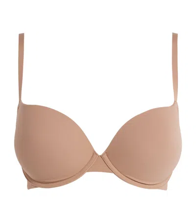 Skims Fits Everybody Push-up Demi Bra In Brown