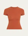 Skims Fits Everybody Short-sleeve Crewneck T-shirt In Saffron