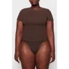 Skims Fits Everybody Short Sleeve T-shirt In Brown