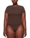 Skims Womens Cocoa Fits Everybody Stretch-woven Bodysuit